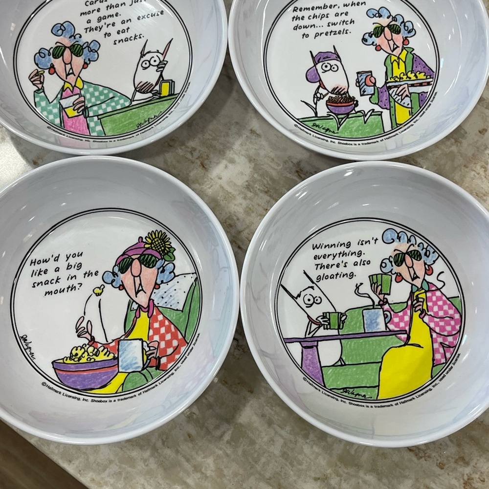Humorous Vintage Cartoon plastic Bowls Set of 4 - vintage - Maxine